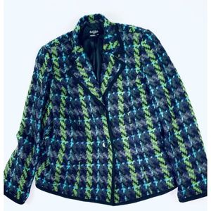 Peck & Peck Woven Tweed Wool Blend Blazer